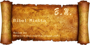 Bibel Mietta névjegykártya